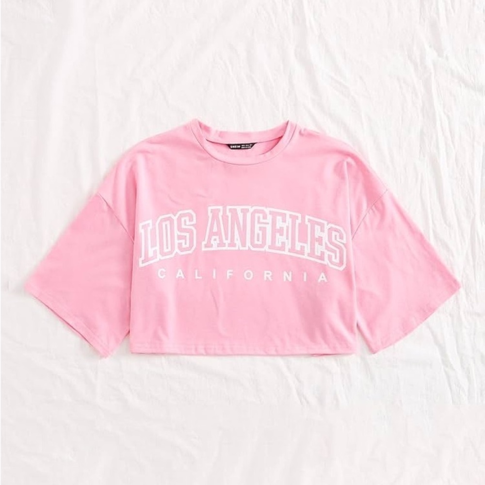 LOS ANGELES pink crop top​​​​​​​